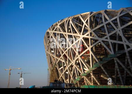 Beijing 2008 Olympische Spiele Hauptstadion Vogelnest Stockfoto