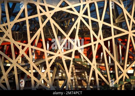 Beijing 2008 Olympische Spiele Hauptstadion Vogelnest Stockfoto