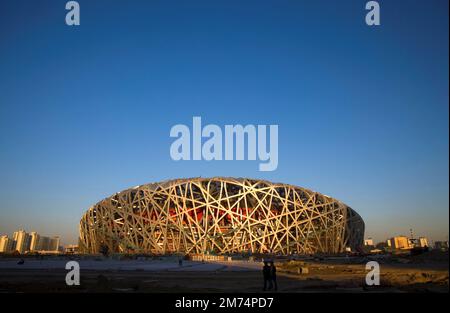 Beijing 2008 Olympische Spiele Hauptstadion Vogelnest Stockfoto