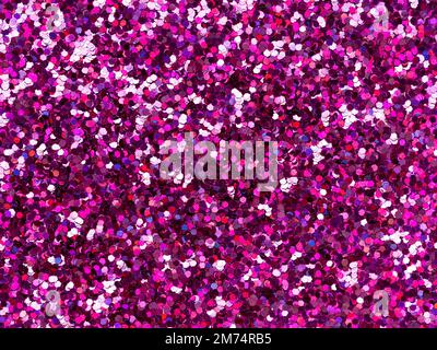 Lila, violetter glitzernder Hintergrund glänzend glänzendes Geschenkpapier Textur für Weihnachten Weihnachtszeit Tapete Dekoration, Valentinstag, 8. märz Stockfoto