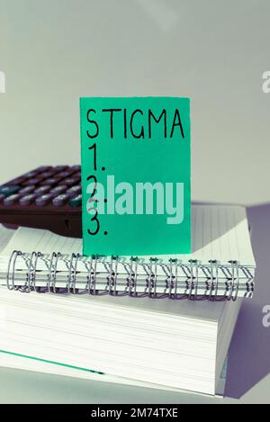 Konzeptionelle Bildunterschrift Stigma. Unternehmerischer Ansatz das Gefühl der Missbilligung, das die meisten Menschen in der Gesellschaft haben Stockfoto