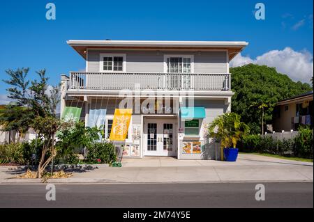 Honolulu, Hawaii - 27. Dezember 2022: Außenansicht des Aloha Cafe in Honolulu. Stockfoto