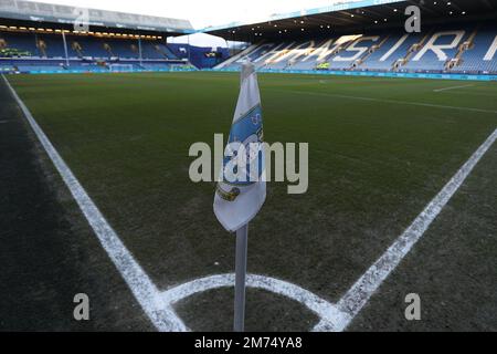 Sheffield, Großbritannien. 7. Januar 2023A Allgemeiner Überblick über den Boden vor dem dritten FA-Cup-Spiel zwischen Sheffield Wednesday und Newcastle United in Hillsborough, Sheffield am Samstag, den 7. Januar 2023. (Kredit: Robert Smith | MI News) Kredit: MI News & Sport /Alamy Live News Stockfoto