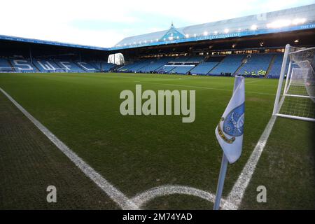 Sheffield, Großbritannien. 7. Januar 2023A Allgemeiner Überblick über den Boden vor dem dritten FA-Cup-Spiel zwischen Sheffield Wednesday und Newcastle United in Hillsborough, Sheffield am Samstag, den 7. Januar 2023. (Kredit: Robert Smith | MI News) Kredit: MI News & Sport /Alamy Live News Stockfoto