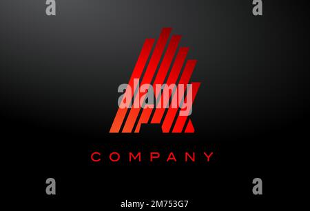 Logo mit Buchstaben und roten Regenbogenlinien. Abbildung Des Buchstabensymbols „Regenbogen“ Stock Vektor