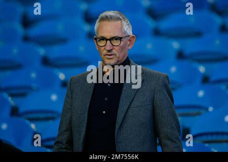 Sheffield, Großbritannien. 07. Januar 2023. Gary Lineker nimmt am 1./7. 7. Januar 2023 2023 am Emirates FA Cup an der dritten Runde des Spiels Sheffield Wednesday vs Newcastle United in Hillsborough, Sheffield, Vereinigtes Königreich, Teil (Foto von Ben Early/News Images) in Sheffield, Vereinigtes Königreich. (Foto: Ben Early/News Images/Sipa USA) Guthaben: SIPA USA/Alamy Live News Stockfoto