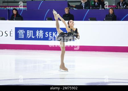 Minsol Kwon (KOR) tritt am 1. Tag des Junior Women Short Program des ISU Grand Prix of Figure Skating Final Turin 2022 in Torino Palavela auf. Stockfoto