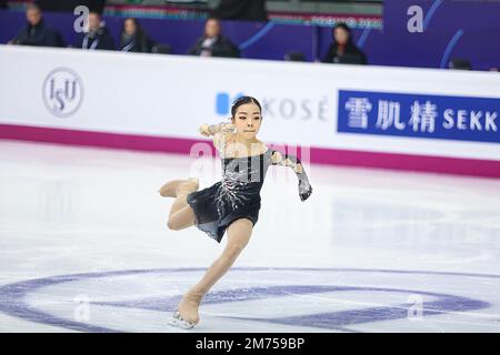 Turin, Italien. 08. Dezember 2022. Minsol Kwon (KOR) tritt am 1. Tag des Junior Women Short Program des ISU Grand Prix of Figure Skating Final Turin 2022 in Torino Palavela auf. (Foto: Davide Di Lalla/SOPA Images/Sipa USA) Guthaben: SIPA USA/Alamy Live News Stockfoto