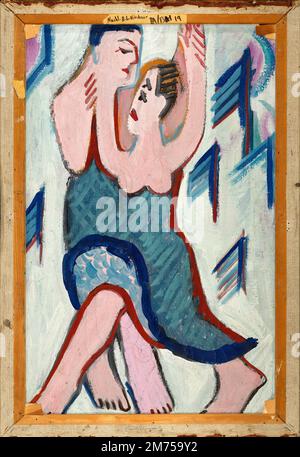 Tanzendes Paar im Schnee [rückwärts]. Ernst Ludwig Kirchner. 1938. Stockfoto