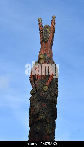 Die Kunstwerke von Robert Koenig im Campbell Park in Milton Keynes. Stockfoto