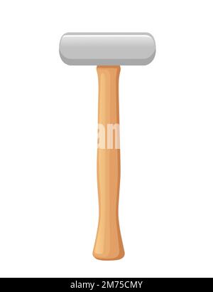 Klassische Darstellung des Handwerkzeugs mit Hammer, isoliert auf weißem Hintergrund Stock Vektor