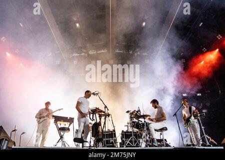 Biddinghuizen, Niederlande. 21. Aug. 2022. Caribou tritt am 21. August 2022 beim Lowlands Festival 2022 in Biddinghuizen, Niederlande, live auf. (Foto: Roberto Finizio/NurPhoto) Kredit: NurPhoto SRL/Alamy Live News Stockfoto