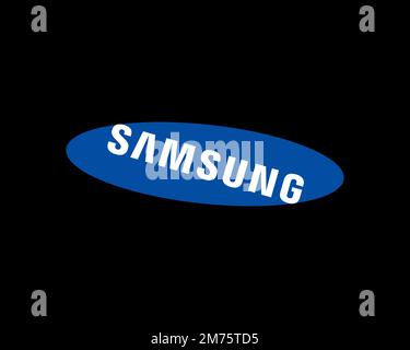 Samsung Galaxy Gio, gedrehtes Logo, schwarzer Hintergrund B Stockfoto