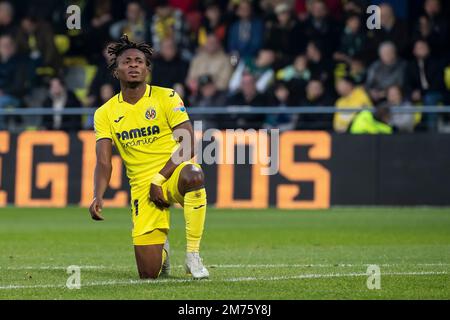 Villarreal, Spanien, 7. Januar 2023. Villarreals Samuel Chimerenka Chukwueze während des spanischen Spiels La Liga zwischen Villarreal CF und Real Madrid im Stadion La Ceramica. Foto von Jose Miguel Fernandez / Alamy Live News ) Stockfoto