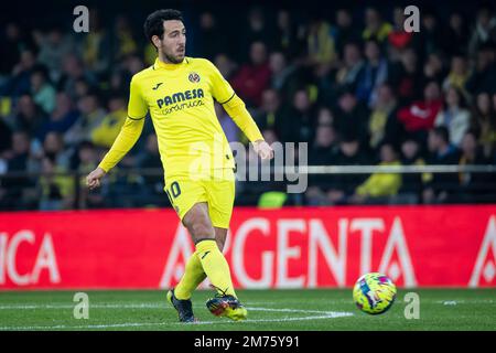 Villarreal, Spanien, 7. Januar 2023. Villarreals Dani Parejo während des spanischen Spiels La Liga zwischen Villarreal CF und Real Madrid im Stadion La Ceramica. Foto von Jose Miguel Fernandez / Alamy Live News ) Stockfoto