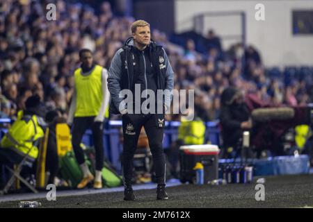 Sheffield, Großbritannien. 07. Januar 2023. SHEFFIELD, ENGLAND - 7. JANUAR: Newcastle United Manager Eddie Howe während des FA Cup-Spiels zwischen Sheffield Wednesday und Newcastle United in Hillsborough am 7. Januar 2023 in Sheffield, Großbritannien. (Foto: Richard Callis/SPP) (Foto: Richard Callis/Sports Press Photo/C - FRIST VON EINER STUNDE - FTP NUR AKTIVIEREN, WENN BILDER WENIGER ALS EINE STUNDE ALT sind - Alamy) Guthaben: SPP Sport Press Photo. Alamy Live News Stockfoto