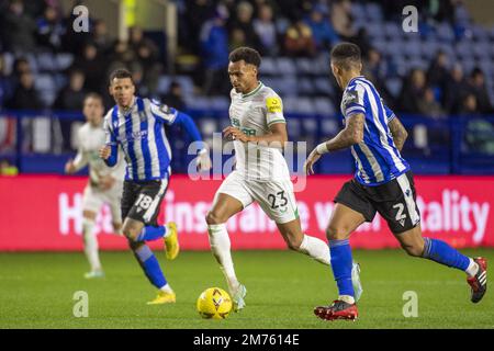 Sheffield, Großbritannien. 07. Januar 2023. SHEFFIELD, ENGLAND - 7. JANUAR: Jacob Murphy von Newcastle United während des FA-Cup-Spiels zwischen Sheffield Wednesday und Newcastle United in Hillsborough am 7. Januar 2023 in Sheffield, Vereinigtes Königreich. (Foto: Richard Callis/SPP) (Foto: Richard Callis/Sports Press Photo/C - FRIST VON EINER STUNDE - FTP NUR AKTIVIEREN, WENN BILDER WENIGER ALS EINE STUNDE ALT sind - Alamy) Guthaben: SPP Sport Press Photo. Alamy Live News Stockfoto