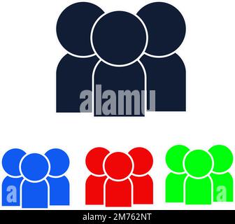 Symbol "Personen" und "Person". Menschen-Ikone mit modernem, flachem Design. Vektorsymbol für Personen isoliert auf weißem Hintergrund Stock Vektor