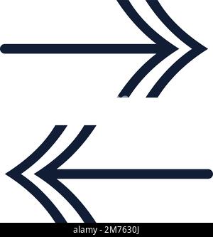 Doppelpfeil. Symbol für Schnellvorlauf oder Weiter. Vektordarstellung Stock Vektor