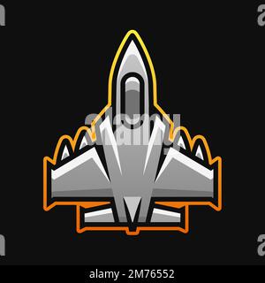 Militärische Ebene feuerte eine Rakete. Kampfjet Vector Illustration. Stock Vektor