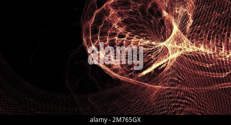 Korngeräuschpartikel. Sand in Form von Wellen. Chladni Sound-Figuren. Vibrations- und Resonanzmuster. Technologischer Hintergrund. Staubüberzug strukturiert Stockfoto