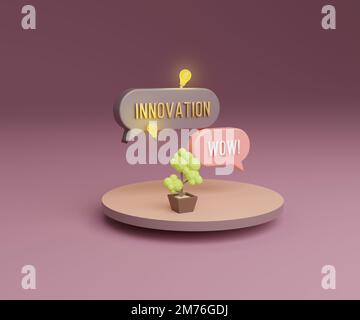 3D-Rendering-Symbolset Innovation Bubble isolierte 3D-Rendering-Abbildung Stockfoto