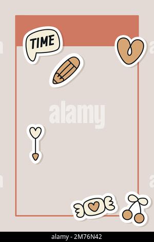 Niedliche Planer Sticker Vektor Sammlung Stock Vektor