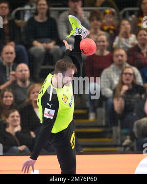 Parade Torwart Andreas WOLFF (GER) Action, Männer Handball Nationalspiel, Freundschaftsspiel, Deutschland (GER) - Island (ISL), am 7. Januar 2023 in Bremen/Deutschland. Stockfoto