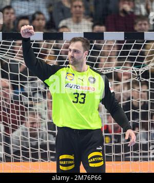 Jubilation Goalwart Andreas WOLFF (GER) Handball Laenderspiel der Men, Friendly Match, Deutschland (GER) - Island (ISL), am 7. Januar 2023 in Bremen/Deutschland. Stockfoto