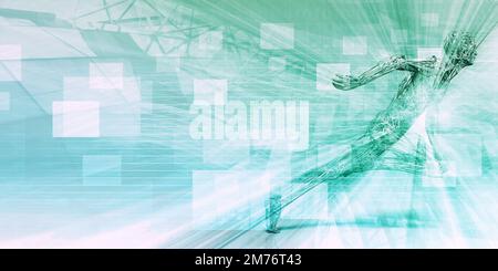 Futuristische Kunst abstrakt mit Digitaltechnik Thema Stockfoto