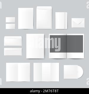 Satz von Druckmaterial Designs Mockup Vektor Stock Vektor