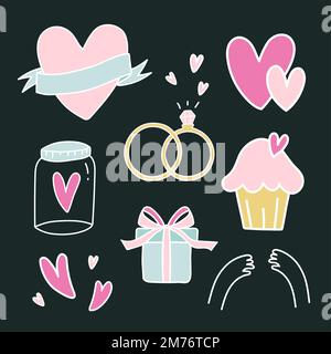 Satz von Liebe Symbole Vektor Stock Vektor