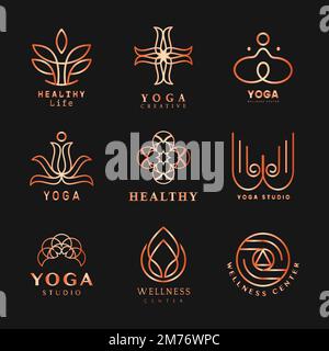 Set von Yoga-Logo-Vektor Stock Vektor