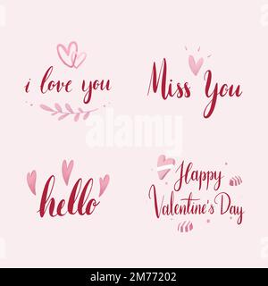 Satz von Typografie-Vektoren für Valentinstag Stock Vektor