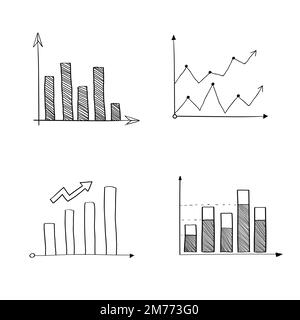 Positive Liniendiagramme und Balkendiagrammvektoren Stock Vektor