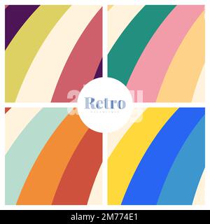 Set aus farbenfrohen Hintergründen mit Retro-Druck Stock Vektor