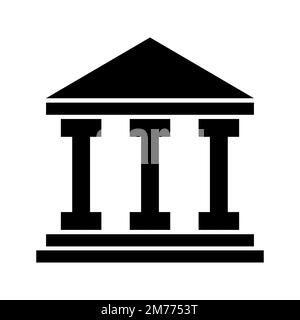 Gebäude Universität Architektur Ikone, Museum römischen Symbol, flaches Design Vektor Illustration . Stock Vektor