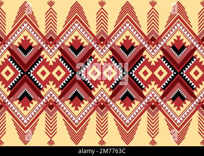 Geometrisches, traditionelles orientalisches Muster. Abbildung Stickerei im Stammesstil. Design für Hintergrund, Tapete, Kleidung, Verpackung, Stoff, Vektorillustrat Stock Vektor