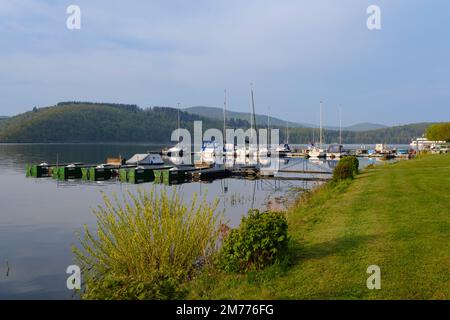 Bootsverleih am Edersee, Waldeck, Waldecker Land, Hessen, Deutschland, Europa Stockfoto