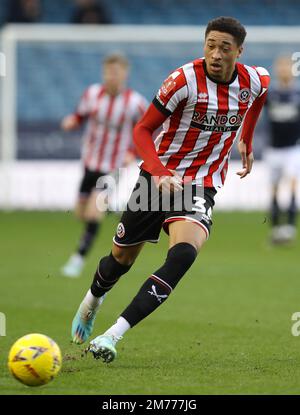 London, Großbritannien. 7. Januar 2023. Daniel Jebbison aus Sheffield vereinigte sich während des FA-Cup-Spiels im Den, London. Das Bild sollte lauten: Paul Terry/Sportimage Credit: Sportimage/Alamy Live News Stockfoto