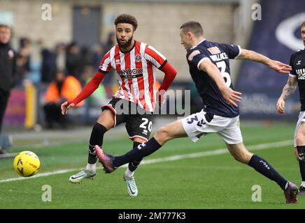 London, Großbritannien. 7. Januar 2023. Jayden Bogle of Sheffield vereinigte sich während des FA-Cup-Spiels im Den, London. Das Bild sollte lauten: Paul Terry/Sportimage Credit: Sportimage/Alamy Live News Stockfoto