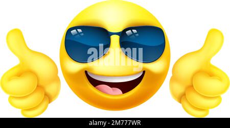Emoji Emoticon Gesicht In Sonnenbrillen Cartoon-Symbol Stock Vektor