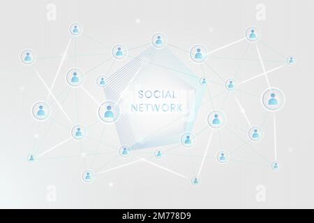 Blaue Symbole für Social-Network-Technologie Hintergrund Vektor Stock Vektor