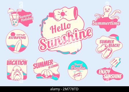 Vektorgrafiken der Kollektion „Tropical Summer“ Stock Vektor