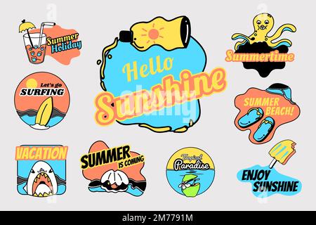 Vektorgrafiken der Kollektion „Tropical Summer“ Stock Vektor