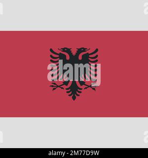 Vektordarstellung der albanischen Flagge. Albanische Staatsflagge Stock Vektor