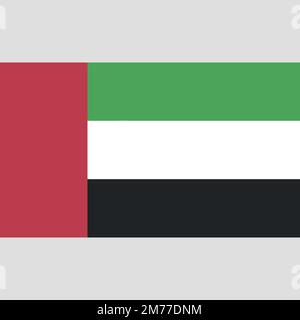 Nationalflagge der Islamischen Vereinigten Arabischen Emirate, VAE, Dubai, Originalfarbe und -Proportionen von Abu Dhabi. Einfache Vektordarstellung EPS10. Stock Vektor