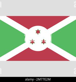 Original und einfache Burundi-Flagge isolierten Vektor in offiziellen Farben und Proportionen korrekt Stock Vektor