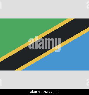 Original und einfache Tansania-Flagge isolierten Vektor in offiziellen Farben und Proportionen korrekt Stock Vektor