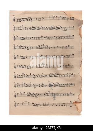 Klassische Musik isoliert auf Weiß. Stockfoto